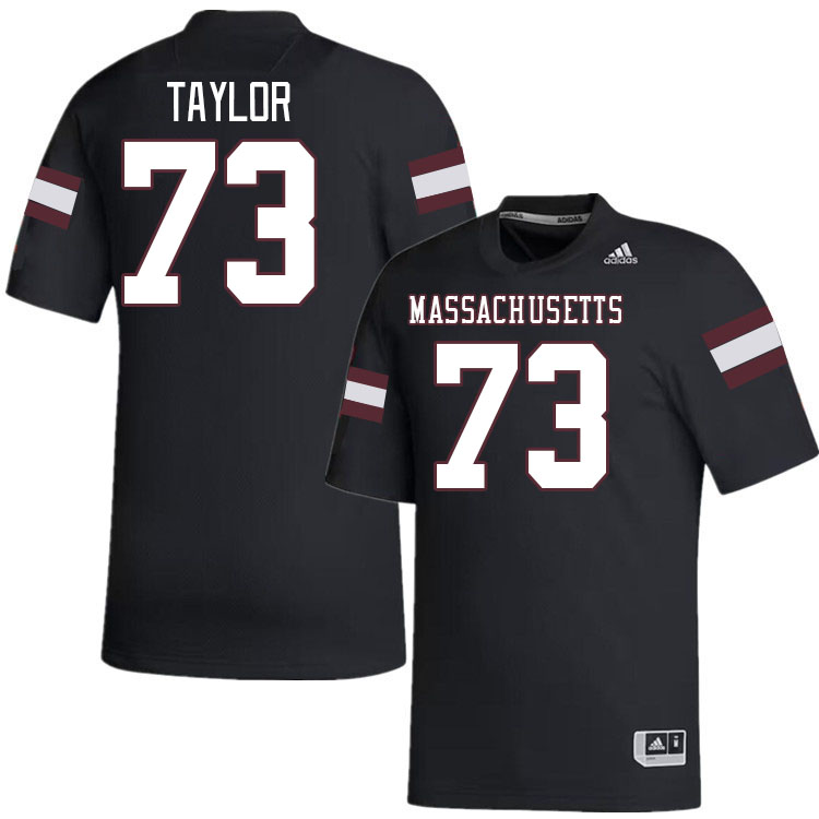 Massachusetts Minutemen #73 Brock Taylor College Football Jerseys Stitched-Black